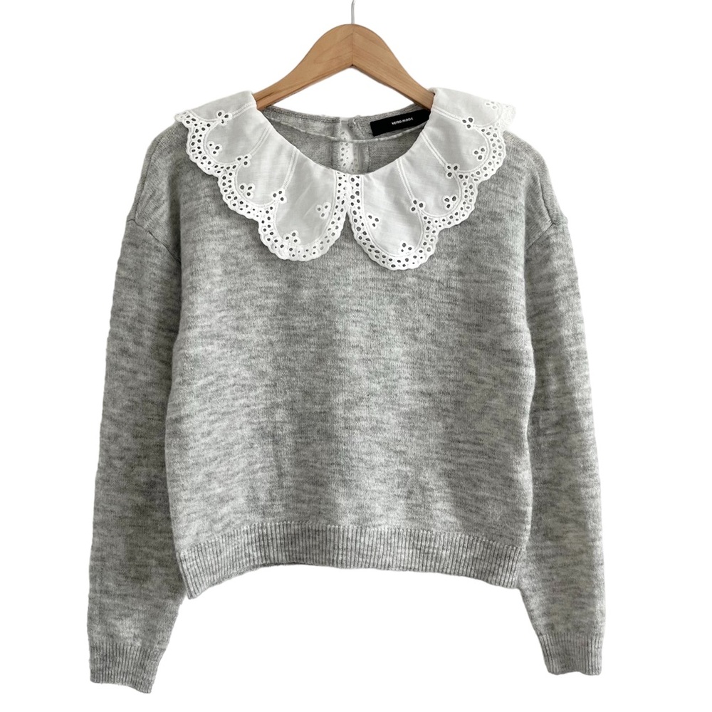 Vero Moda Scalloped Lace Collar Sweater